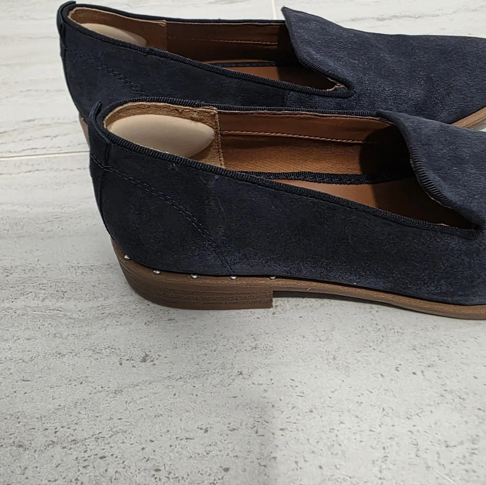 Franco Sarto Blue Suede Loafers Size 6 - Picture 6 of 7